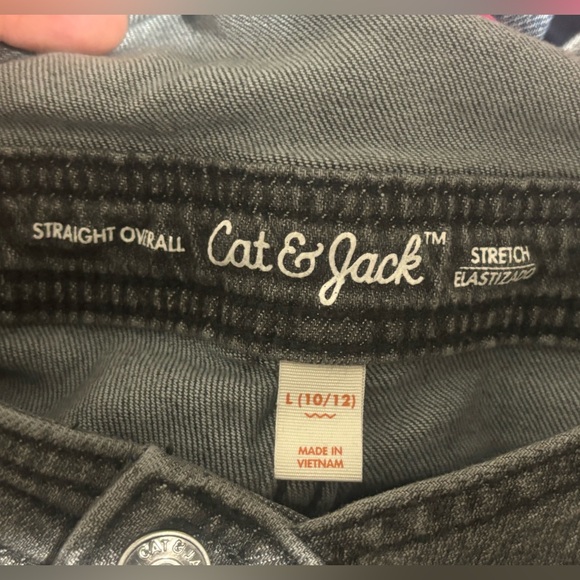Cat & Jack Charcoal Stretch Overalls - Picture 2 of 2